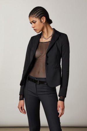 Patrizia Pepe 2-button Slim Jacket Negrii | 129BAITKQ