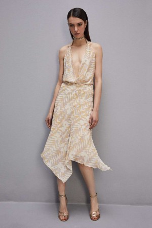 Patrizia Pepe Asymmetrical Chiffon Skirt Colorati | 802WPTHAU