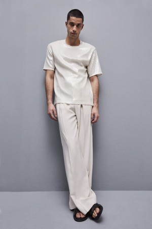Patrizia Pepe Boxy T-shirt With Sequins Albi | 039MGLRPE
