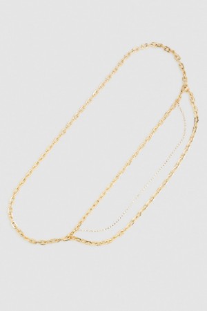 Patrizia Pepe Brass Chain Belt Aurii | 361LTBFQN
