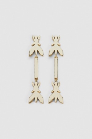 Patrizia Pepe Brass Drop Earrings Aurii | 635MBIOYF