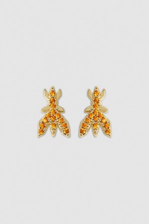 Patrizia Pepe Brass Earrings Portocalii | 816PGSKAW