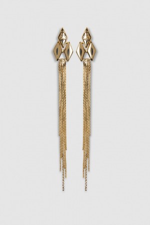 Patrizia Pepe Brass Pendant Earrings Aurii | 563SADNUZ