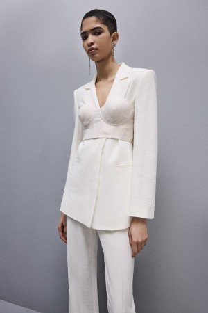 Patrizia Pepe Canvas And Lurex Bustier Albi | 812JGMKDS