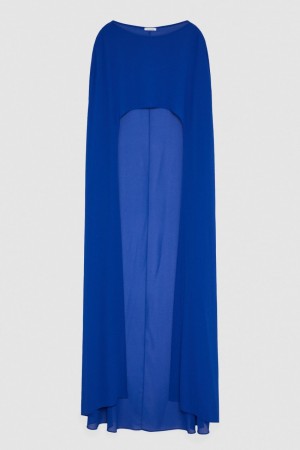 Patrizia Pepe Cape In Poly Georgette With Neckline On The Back Albastri Deschis | 359ELPQGA