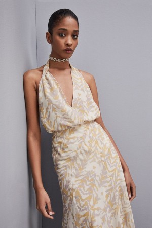 Patrizia Pepe Chiffon Sleeveless Body Top With Print Colorati | 536OBACEF