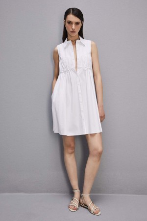 Patrizia Pepe Cotton Chemisier Mini Dress Albi | 531LBUFGS