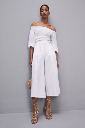 Patrizia Pepe Cropped Over Fit Pants Albi | 405SHNTZY