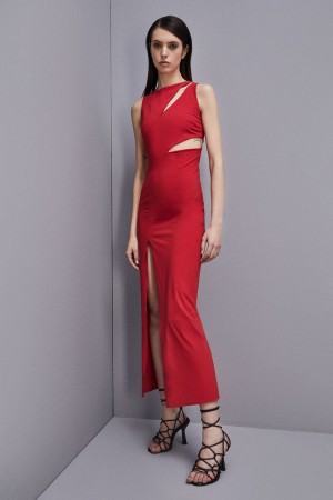 Patrizia Pepe Cut-out Jersey Dress Rosii | 369CVJSDQ