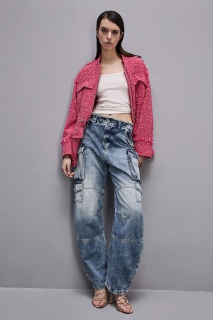 Patrizia Pepe Denim Cargo Pants Albastri Deschis | 650FKWHGB