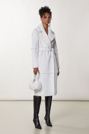 Patrizia Pepe Double Breasted Double Face Coat Albi | 517LYWNQO