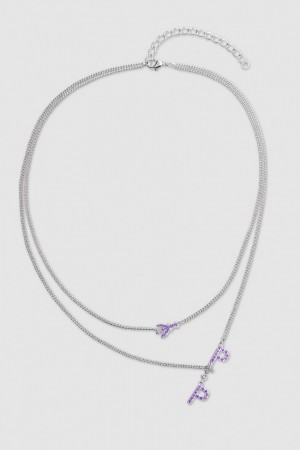 Patrizia Pepe Double Chain Brass Necklace Roz | 128XCJRPS