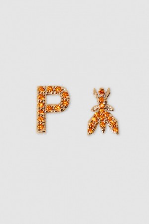 Patrizia Pepe Earrings With Rhinestones Portocalii | 160GZEMQD