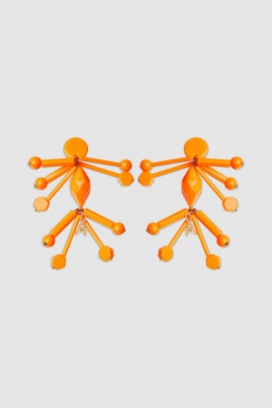 Patrizia Pepe Earrings With Techno Pop Fly Appliqué Portocalii | 673UWLXRF