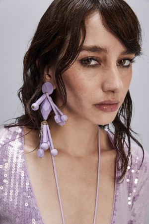 Patrizia Pepe Earrings With Techno Pop Fly Appliqué Roz | 648SDPBTH
