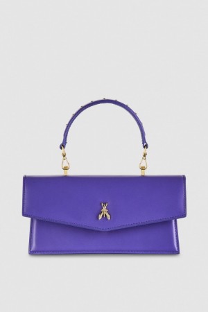 Patrizia Pepe Fly Bamby Leather Shoulder Bag Violet | 561PNJLKS