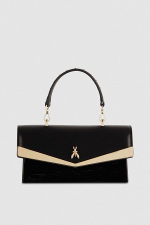 Patrizia Pepe Fly Bamby Shoulder Bag With Chain Negrii | 850AGEXKM