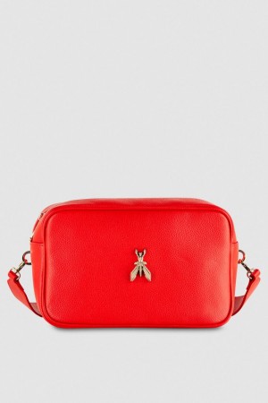 Patrizia Pepe Fly Camera Leather Bag With Chain Rosii | 154EVWPCQ