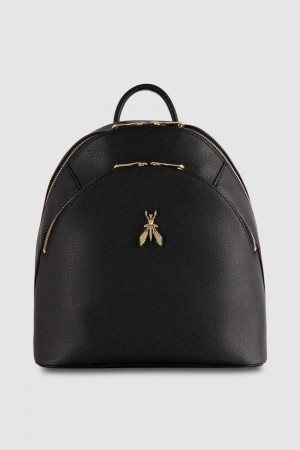 Patrizia Pepe Fly Leather Backpack With Double Pocket Negrii | 036FTNIWZ