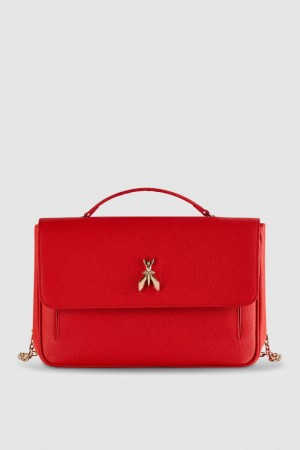 Patrizia Pepe Fly Leather Shoulder Bag With Chain Rosii | 317MSKCVP