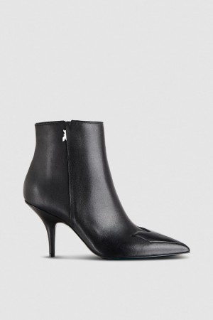 Patrizia Pepe Heeled Leather Ankle Boots Negrii | 178IEAHLP