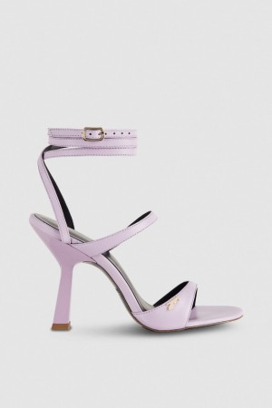 Patrizia Pepe Heeled Sandal With Green Leather Sole Violet | 783RLQNGV