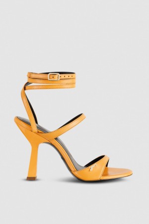 Patrizia Pepe Heeled Sandal With Green Leather Sole Portocalii | 463XZCWQK