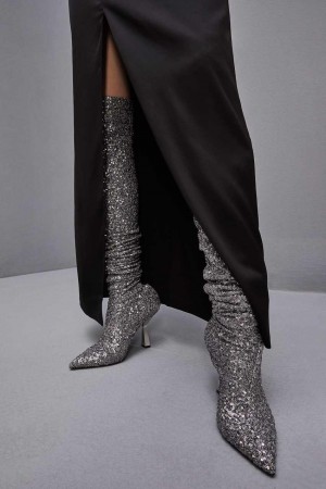 Patrizia Pepe Heeled Sequined Boots S274 | 754GMCPKI