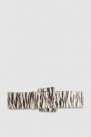Patrizia Pepe High-waisted Belt With Lined Buckle Animalier | 018QCHXIY
