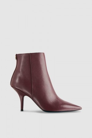Patrizia Pepe Leather Ankle Boots Violet | 967LSRIGX