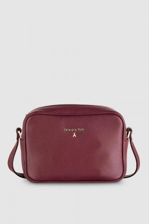 Patrizia Pepe Leather Camera Bag With Inside Pocket Violet | 748KGIJXN