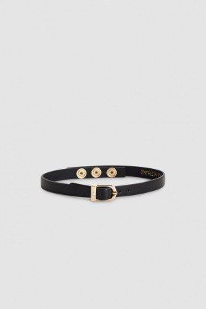 Patrizia Pepe Leather Chocker With Buckle Negrii | 469XSGYCR