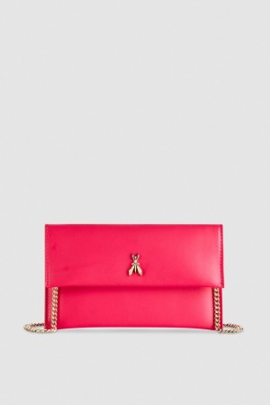 Patrizia Pepe Leather Clutch Bag With Chain Shoulder Strap Roz | 986LUQCSD