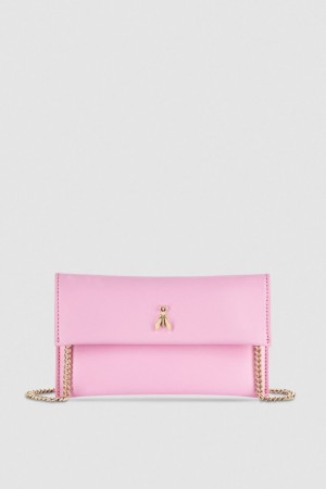 Patrizia Pepe Leather Clutch Bag With Chain Shoulder Strap Roz | 306MWLHUI