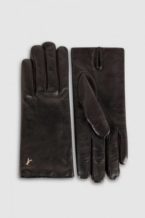 Patrizia Pepe Leather Gloves Negrii | 834WTVOAU