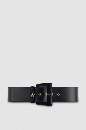 Patrizia Pepe Leather High-waisted Belt Negrii | 251JWXPRN