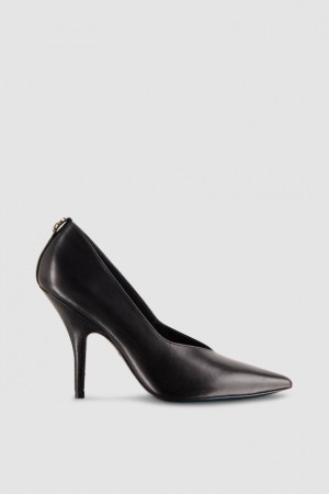 Patrizia Pepe Leather Pumps With Leather Sole Negrii | 802DUHTRJ