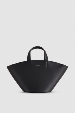 Patrizia Pepe Leather Shopper Negrii | 264SIJRQZ