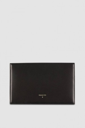 Patrizia Pepe Leather Shoulder Pocket Bag With Zipper Negrii | 928XRDQJA