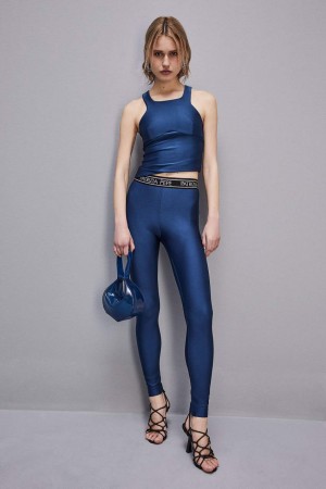 Patrizia Pepe Leggings In Technical Stretch Jersey Albastri Deschis | 958AGDFQM