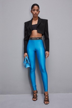 Patrizia Pepe Leggings In Technical Stretch Jersey Albastri Deschis | 563KIGABS