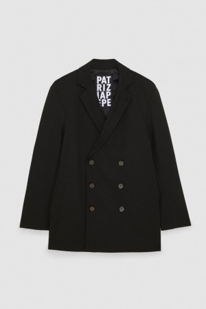 Patrizia Pepe Lined Double-breasted Coat Negrii | 126LIRMGJ