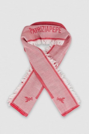 Patrizia Pepe Logo Print Scarf Roz | 423PFMWZH