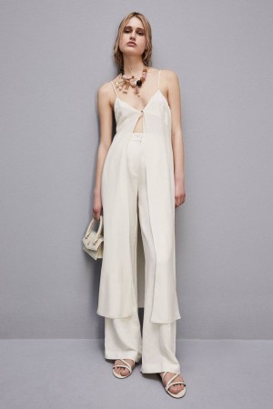 Patrizia Pepe Long Sleeveless Top In Pure Viscose Muslin Albi | 542BSNHCD