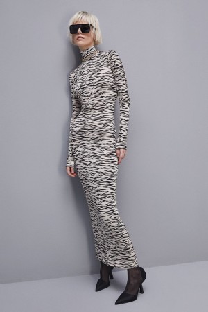 Patrizia Pepe Long Slim Fit Dress Animalier | 538SHTJAW