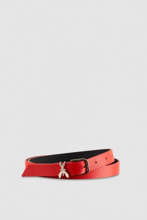 Patrizia Pepe Low-waist Hammered Leather Belt Rosii | 037XKPYIG