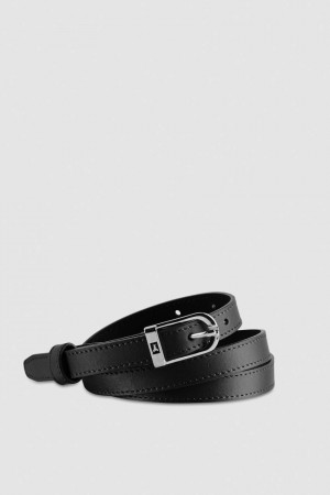 Patrizia Pepe Low-waist Smooth Leather Belt Negrii | 012TEFVUS