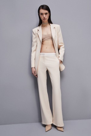 Patrizia Pepe Low-waisted Pants In Comfort Fabric Bej | 394IRDZYG