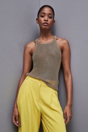 Patrizia Pepe Mesh Top With Metal Effect Aurii | 296UMPGID