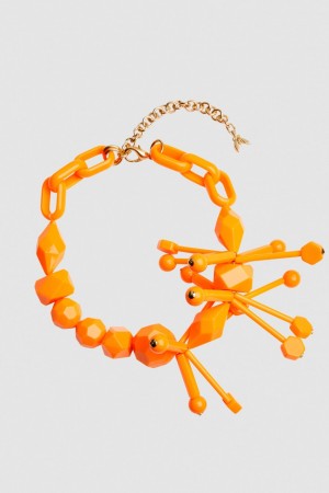 Patrizia Pepe Necklace With Techno Pop Fly Appliqué Portocalii | 856HBMLIJ